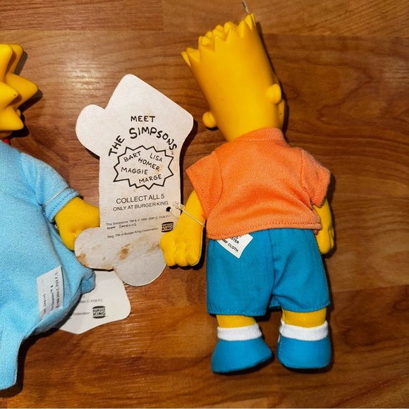 Vtg The Simpsons Family Dolls Burger King Toys 1990 Lisa, Bart, Maggie, Marge - Picture 12 of 12